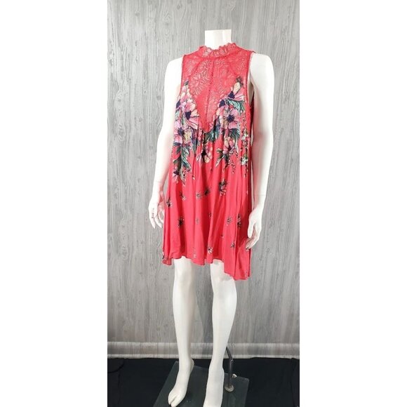 Free People Mini Dress Marsha Floral Lace - Picture 1 of 7